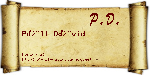 Páll Dávid névjegykártya