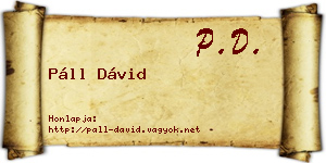 Páll Dávid névjegykártya